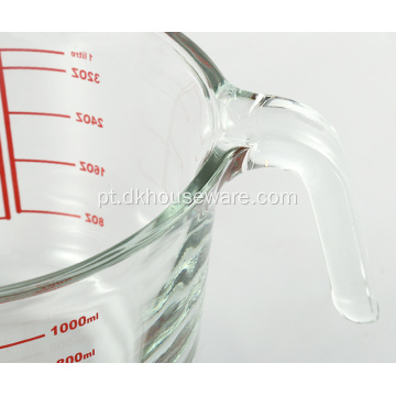 Conjunto de copo de medição de vidro com base de silicone